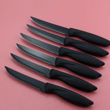 Stainless steel kitchen knife set with chef's, bread, cheese, pizza, steak knives, and scissors for home cooking by Home & Beyond Co.