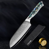 Home & Beyond Co Japanese-style steel knife set featuring chef and Santoku knives for precise kitchen slicing.
