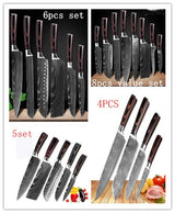 Home & Beyond Co carpenter's special 6 and 8-piece chef knife set with kitchen and cooking knives, sharp and durable for culinary use.