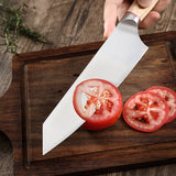 Home & Beyond Co stainless steel 9-piece chef knife set with various knives designed for meat and fruit preparation.