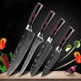 Home & Beyond Co carpenter's special 6- or 8-piece kitchen knife set, including chef and cooking knives with wooden handles.