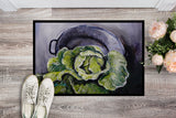 Home Grown in Plaquemines Parish cabbage doormat with green cabbage design and "Home & Beyond Co" branding on a textured outdoor mat.