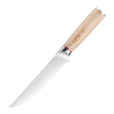 Home & Beyond Co stainless steel chef knife set with nine kitchen knives for cutting meat, fruit, and more.