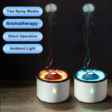 New Creative Ultrasonic Essential Oil Humidifier Volcano Aromatherapy Machine Spray Jellyfish Air Flame Humidifier Diffuser - Home & beyond co