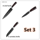 Home & Beyond Co Carpenter's Special 6- or 8-piece kitchen chef knife set with various blades for cooking and food prep.