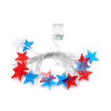 Led Five-pointed Star Red, White And Blue Lighting Chain Decorative Color String Lights - Home & beyond co