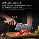 Home & Beyond Co KD 67 Layer Damascus Nakiri Knife set with sharp, layered blades for precise vegetable chopping.