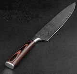 Home & Beyond Co carpenter's special 6- or 8-piece chef knife set with kitchen and cooking knives, displayed on a wooden surface.