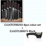 Home & Beyond Co Carpenter's Special 6- or 8-piece chef knife set with kitchen knives for cooking and food prep.