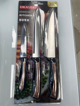 Home & Beyond Co kitchenware knife set with multiple stainless steel knives arranged on a wooden block.