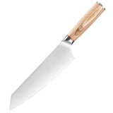 Stainless steel chef knife set by Home & Beyond Co with 9 kitchen knives for cutting meat, fruit, and more.