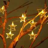 Led Five-pointed Star Red, White And Blue Lighting Chain Decorative Color String Lights - Home & beyond co