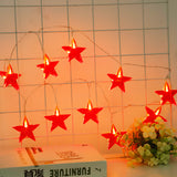Led Five-pointed Star Red, White And Blue Lighting Chain Decorative Color String Lights - Home & beyond co