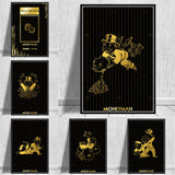 Abstract Golden Monopoly Art Posters And Prints Rich Money Man Pictures On Canvas Wall Paintings - Home & beyond co