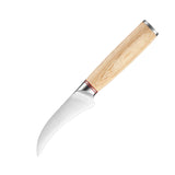 Home & Beyond Co stainless steel chef knife set with 9 pieces, including knives for meat and fruit prep in a modern kitchen display.